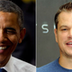 President Barack Obama (Jessica McGowan/Getty Images); Matt Damon (Kevin Winter/Getty Images)